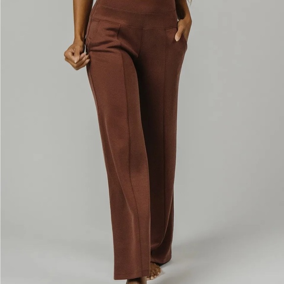 Zyia Active Pants - ZYIA Cocoa Serenity Wide Leg Pants